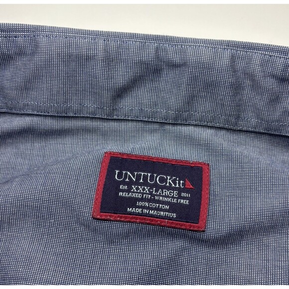 UNTUCKit Pio Cesare WF Mens XXXL Dark Navy Solid Long Sleeve Button Front Shirt - Picture 6 of 7